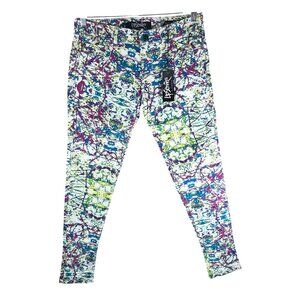 Lip Service Jett Fit Splatter Print Jeans Low Rise Skinny Colorful Size 9